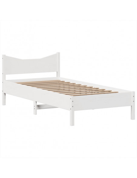 Giroletto senza Materasso Bianco 100x200 cm Legno Massello Pino