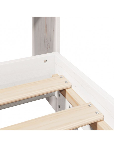 Giroletto senza Materasso Bianco 120x200 cm Legno Massello Pino