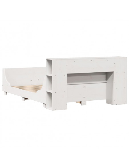 Giroletto senza Materasso Bianco 140x200 cm Legno Massello Pino