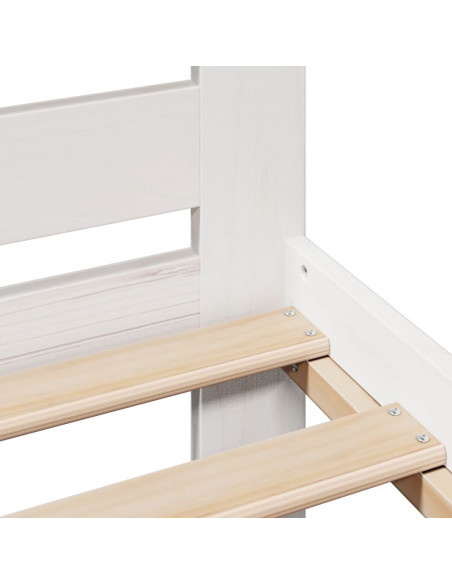 Giroletto senza Materasso Bianco 140x200 cm Legno Massello Pino