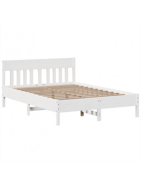 Giroletto senza Materasso Bianco 140x200 cm Legno Massello Pino