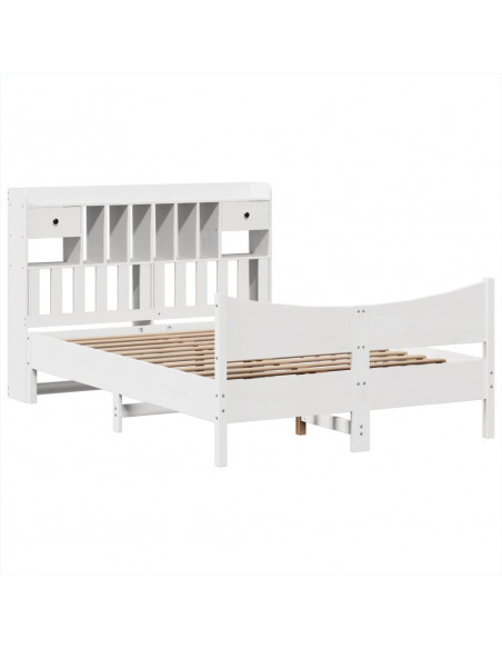Giroletto senza Materasso Bianco 140x200 cm Legno Massello Pino