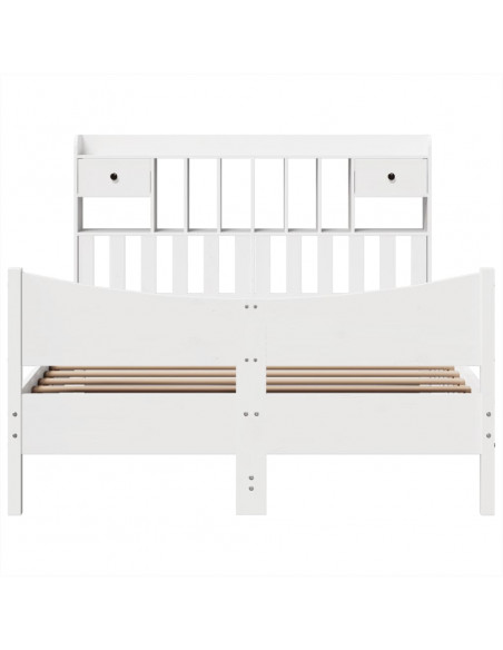 Giroletto senza Materasso Bianco 140x200 cm Legno Massello Pino