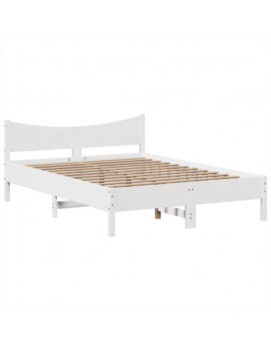 Giroletto senza Materasso Bianco 140x200 cm Legno Massello Pino