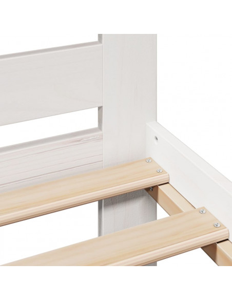 Giroletto senza Materasso Bianco 150x200 cm Legno Massello Pino