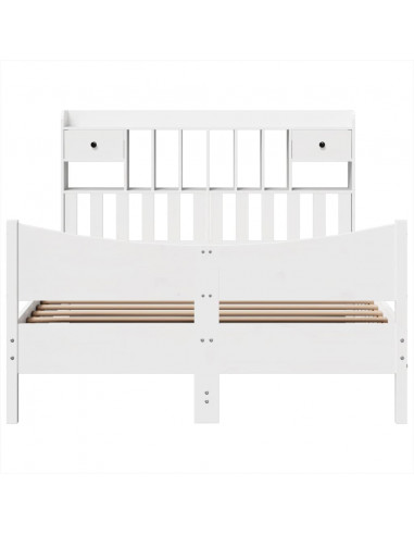 Giroletto senza Materasso Bianco 150x200 cm Legno Massello Pino