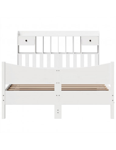 Giroletto senza Materasso Bianco 160x200 cm Legno Massello Pino