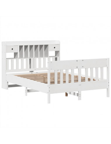 Giroletto senza Materasso Bianco 160x200 cm Legno Massello Pino