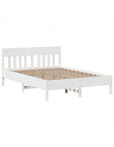 Giroletto senza Materasso Bianco 160x200 cm Legno Massello Pino