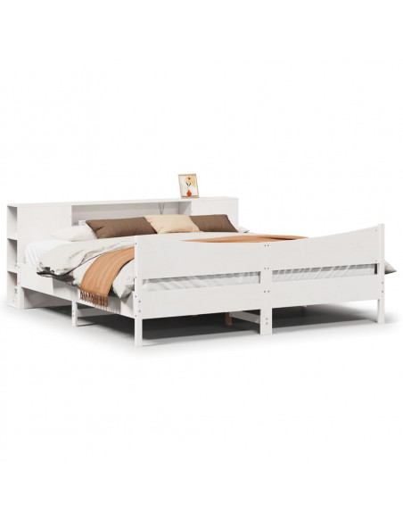 Giroletto senza Materasso Bianco 180x200 cm Legno Massello Pino