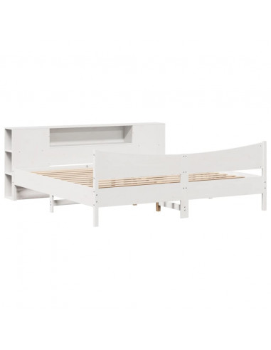 Giroletto senza Materasso Bianco 180x200 cm Legno Massello Pino