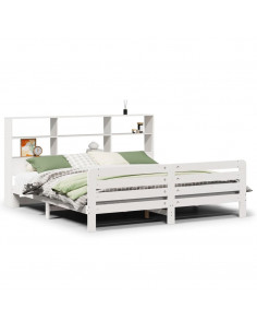 Giroletto senza Materasso Bianco 180x200 cm Legno Massello Pino