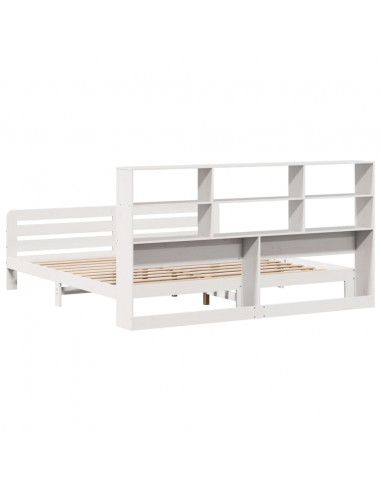 Giroletto senza Materasso Bianco 180x200 cm Legno Massello Pino