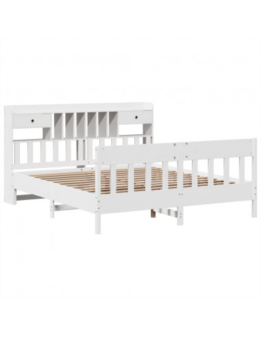 Giroletto senza Materasso Bianco 180x200 cm Legno Massello Pino