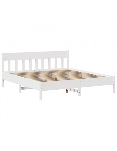 Giroletto senza Materasso Bianco 180x200 cm Legno Massello Pino