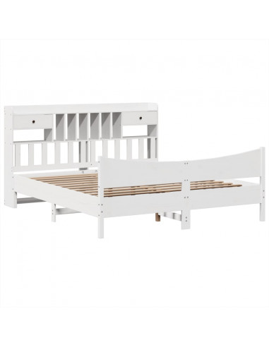 Giroletto senza Materasso Bianco 180x200 cm Legno Massello Pino