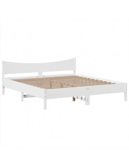 Giroletto senza Materasso Bianco 180x200 cm Legno Massello Pino