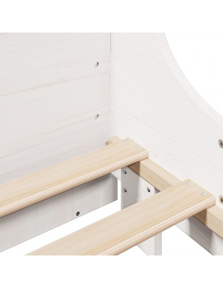 Giroletto senza Materasso Bianco 200x200 cm Legno Massello Pino