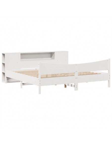 Giroletto senza Materasso Bianco 200x200 cm Legno Massello Pino