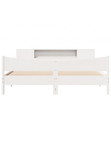 Giroletto senza Materasso Bianco 200x200 cm Legno Massello Pino