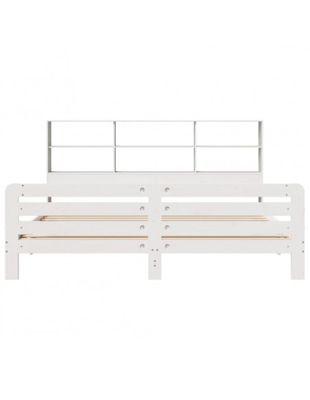 Giroletto senza Materasso Bianco 200x200 cm Legno Massello Pino