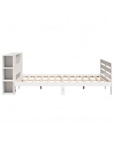 Giroletto senza Materasso Bianco 200x200 cm Legno Massello Pino