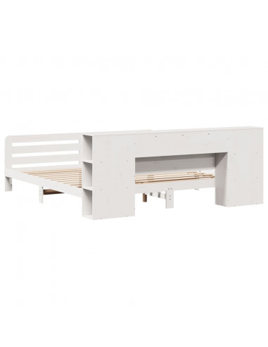 Giroletto senza Materasso Bianco 200x200 cm Legno Massello Pino