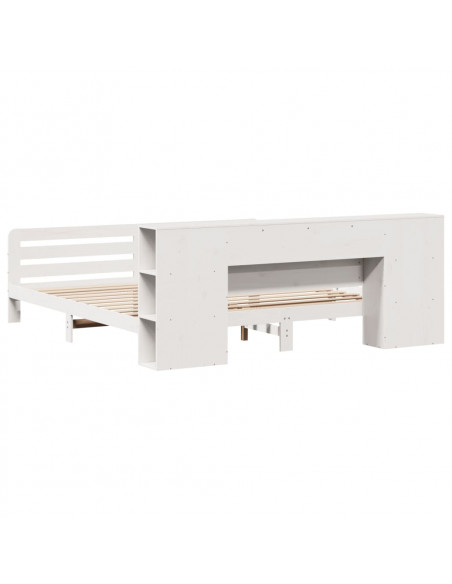 Giroletto senza Materasso Bianco 200x200 cm Legno Massello Pino