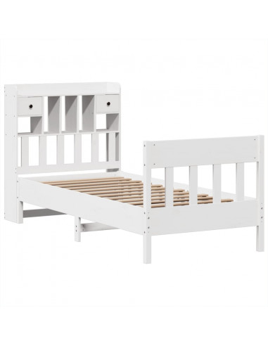 Giroletto senza Materasso Bianco 75x190 Legno Massello di Pino