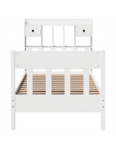 Giroletto senza Materasso Bianco 75x190 Legno Massello di Pino