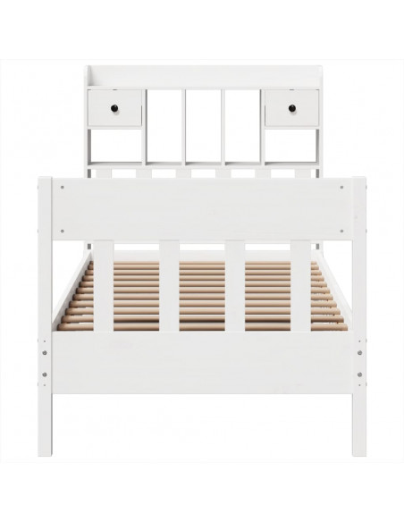 Giroletto senza Materasso Bianco 75x190 Legno Massello di Pino