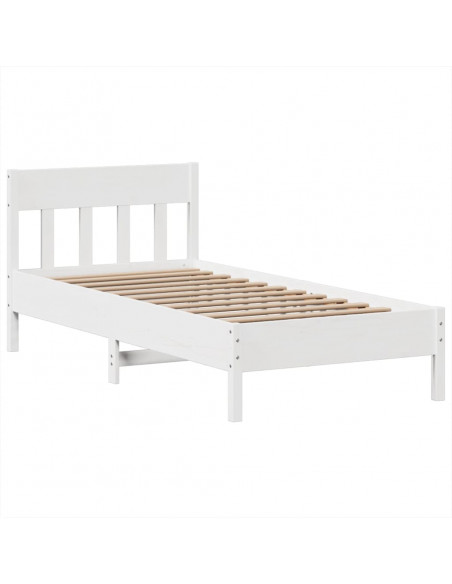 Giroletto senza Materasso Bianco 75x190 Legno Massello di Pino