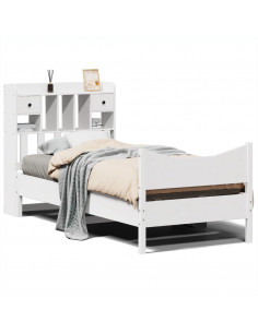 Giroletto senza Materasso Bianco 75x190 Legno Massello di Pino