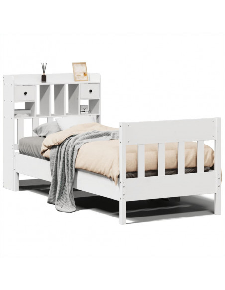 Giroletto senza Materasso Bianco 90x200 cm Legno Massello Pino