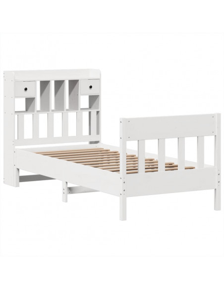 Giroletto senza Materasso Bianco 90x200 cm Legno Massello Pino