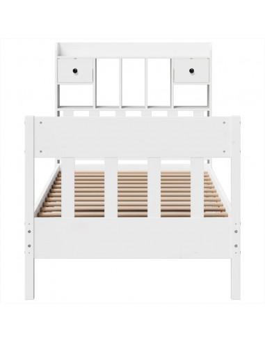 Giroletto senza Materasso Bianco 90x200 cm Legno Massello Pino