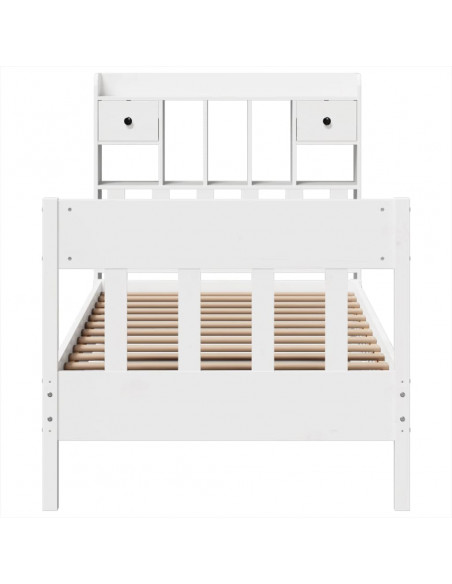 Giroletto senza Materasso Bianco 90x200 cm Legno Massello Pino