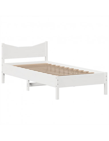 Giroletto senza Materasso Bianco 90x200 cm Legno Massello Pino