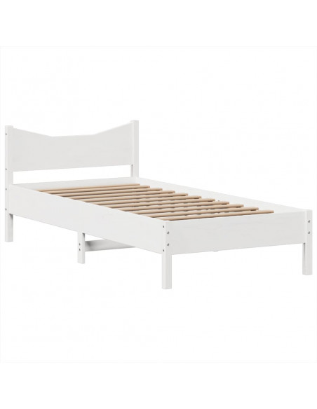 Giroletto senza Materasso Bianco 90x200 cm Legno Massello Pino