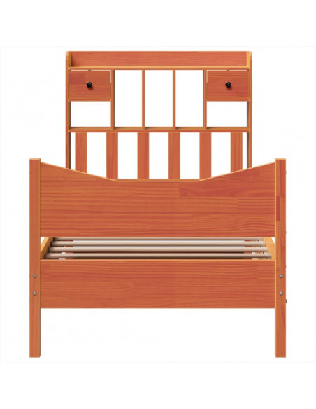 Giroletto senza Materasso Marrone Cera 100x200 cm Legno di Pino