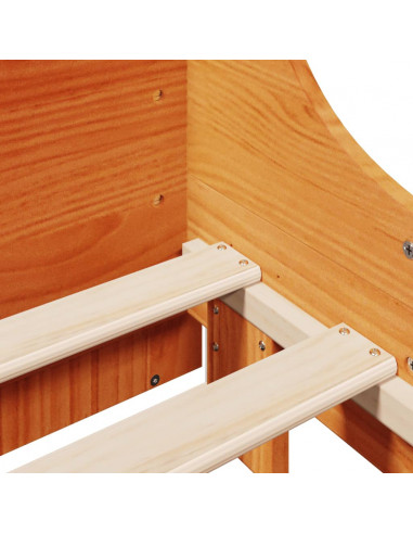 Giroletto senza Materasso Marrone Cera 120x200 cm Legno di Pino