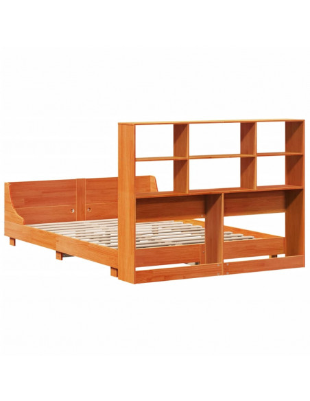 Giroletto senza Materasso Marrone Cera 160x200 cm Legno di Pino