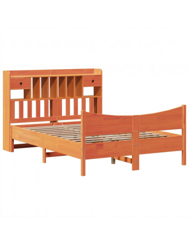 Giroletto senza Materasso Marrone Cera 160x200 cm Legno di Pino