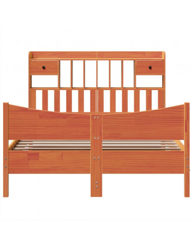 Giroletto senza Materasso Marrone Cera 160x200 cm Legno di Pino