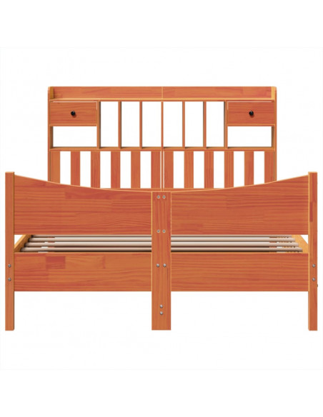 Giroletto senza Materasso Marrone Cera 160x200 cm Legno di Pino