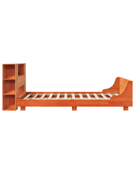 Giroletto senza Materasso Marrone Cera 160x200 cm Legno di Pino