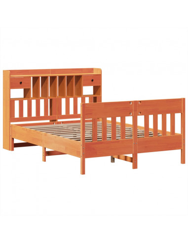 Giroletto senza Materasso Marrone Cera 160x200 cm Legno di Pino