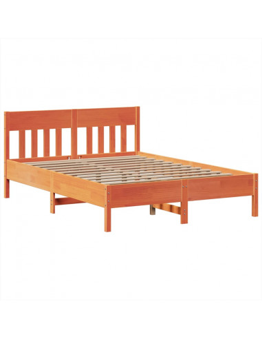 Giroletto senza Materasso Marrone Cera 160x200 cm Legno di Pino