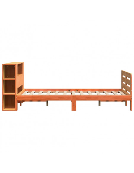 Giroletto senza Materasso Marrone Cera 160x200 cm Legno di Pino