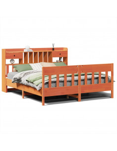 Giroletto senza Materasso Marrone Cera 180x200 cm Legno di Pino